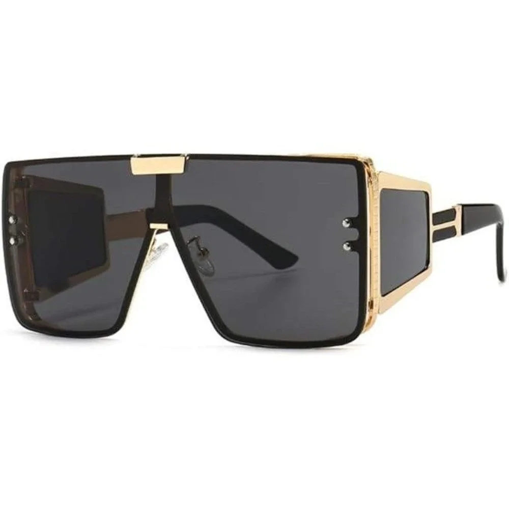Oversized Shield Sunglasses XXL Flat Top Square‎ Frame Fashion Shades Men Gafas